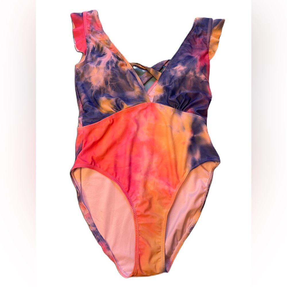 Tie-dye one piece swimsuit